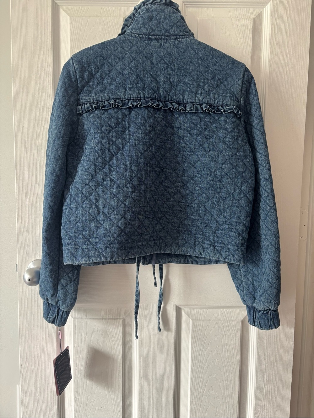 NWT Avec Les Filled Quilted Denim Jacket - Picture 2 of 4